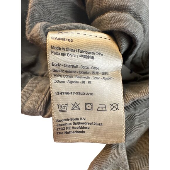 Scotch & Soda Army Green Utility Jacket Embroidered Canvas Cotton Mens Medium - Picture 6 of 7